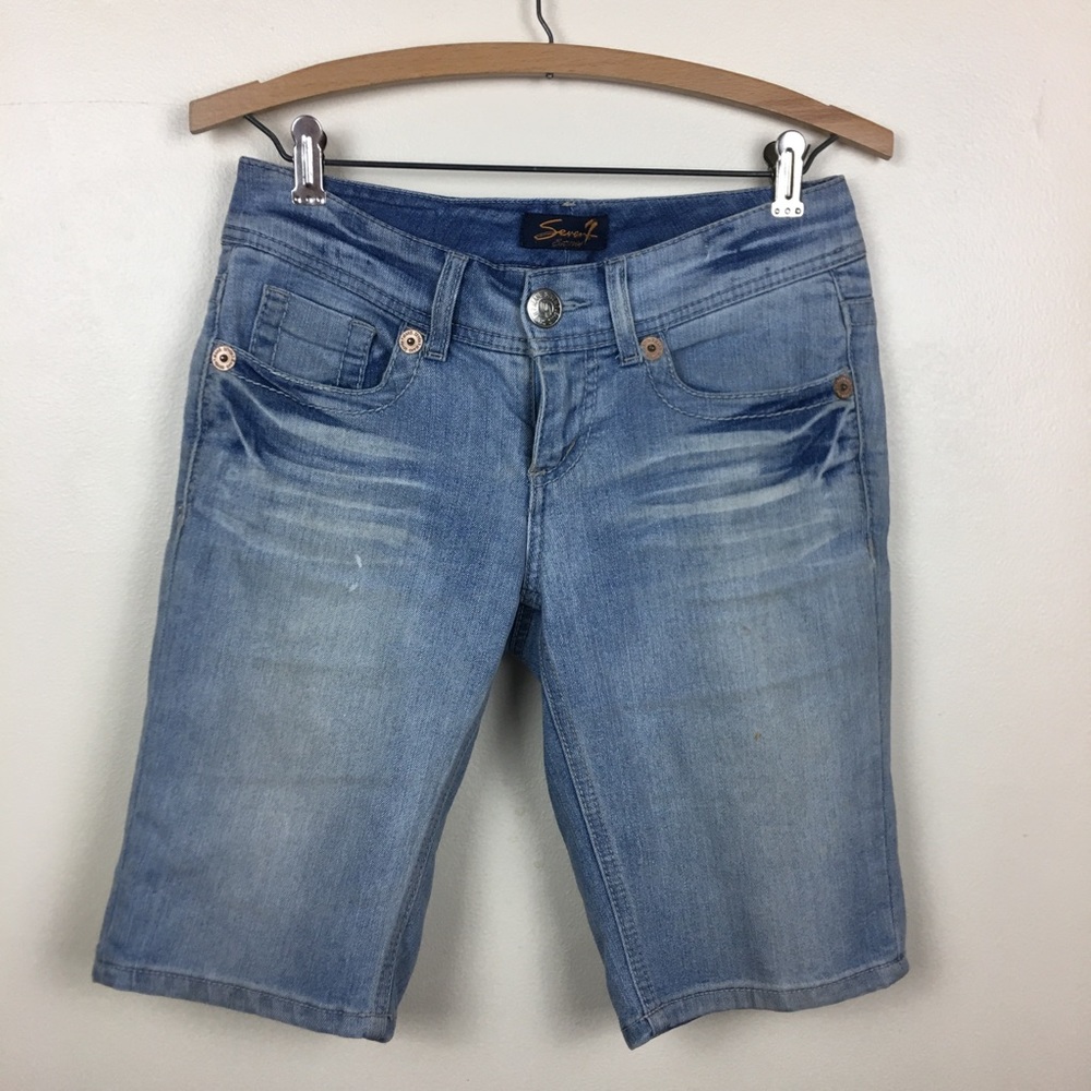 Seven7 Long Jean Shorts